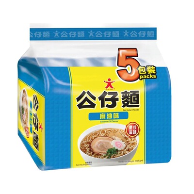 公仔面麻油味5包香港DOLL