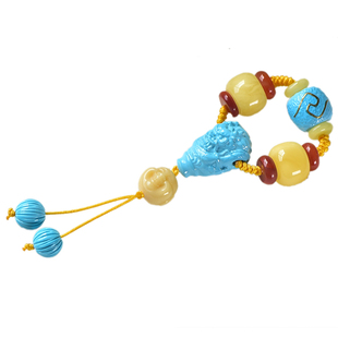 纯天然蜜蜡绿松石南红三通套装佛珠配饰星月菩提108腰珠顶珠老型