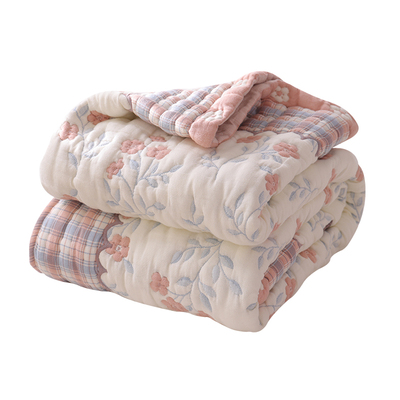 十层加厚纯棉纱布柔软春秋泡芙被