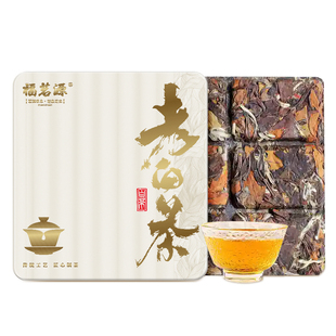 福茗源茶叶福鼎白茶小方片老白茶2016年高山老寿眉白茶礼盒装