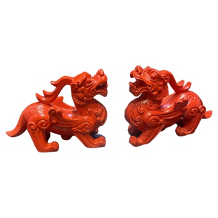 正品保真朱砂一对貔貅聚宝盆摆件单位本命款家中玄关办公室公母对