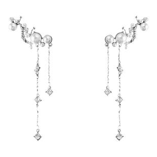 精灵耳夹法式珍珠款流苏耳挂女士无耳洞耳骨夹小众高级感独特耳饰