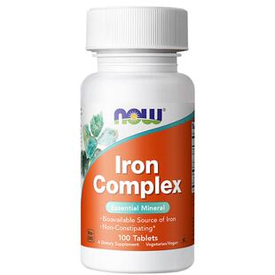 NOWfoods复合铁片补铁片补铁剂胶囊补血贫血女小红脸100片诺奥