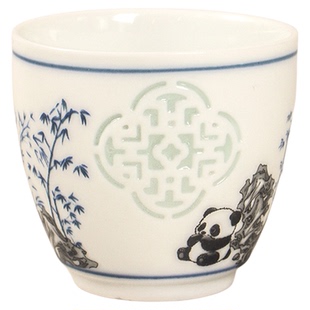 清仓便宜卖70ml玲珑镂空陶瓷茶杯家用功夫茶具品茗杯开窗复古酒杯