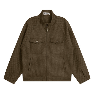 MCCEVTG复古千鸟格羊毛夹克