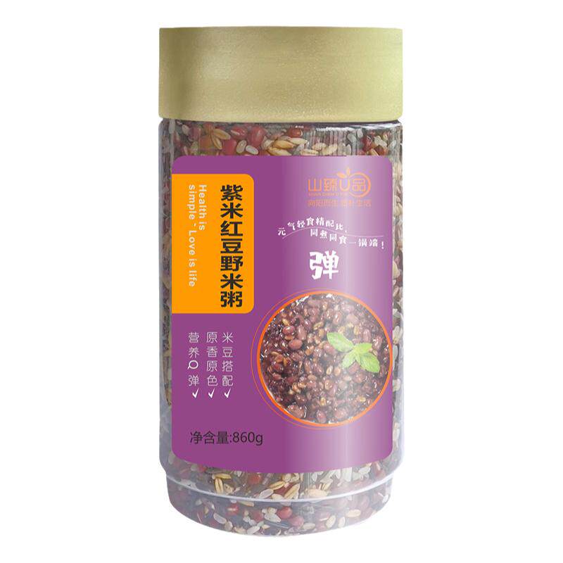 山臻U品紫米红豆野米粥混合粥料杂粮组合/膳食混合谷
