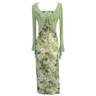 舞驿动新款中国舞蹈服古典舞服装飘逸女现代舞吊带连衣裙表演套装