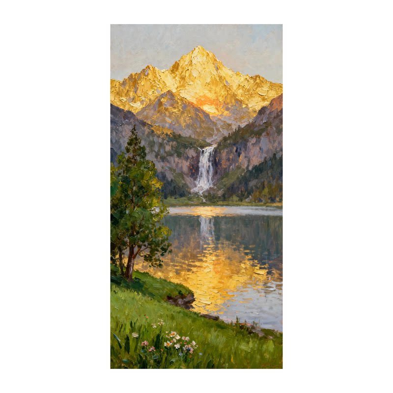 可班艺术纯手绘油画聚宝盆风景画