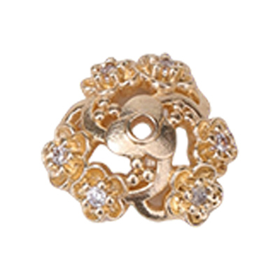 18K包金镶锆石樱花花托DIY手链