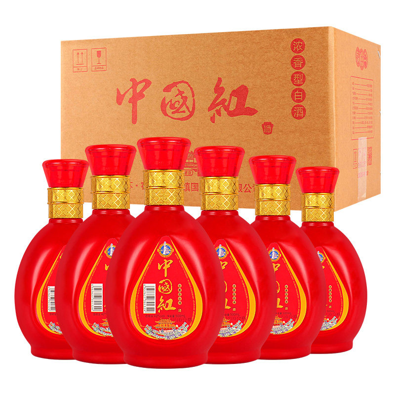 固态发酵浓香型纯粮食白酒中国红
