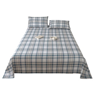 床单单件纯棉100全棉格子200x230cm双人1米2加厚单人被单学生宿舍