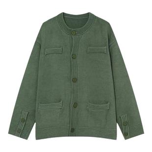 大富ins简约开衫毛衣男韩版秋冬复古厚实宽松情侣百搭针织衫外套