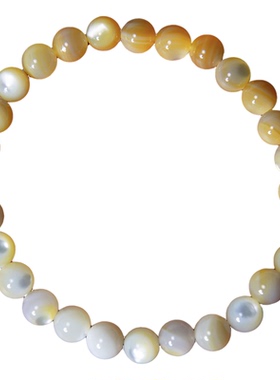 天然贝母黄金贝圆珠单圈手链女款