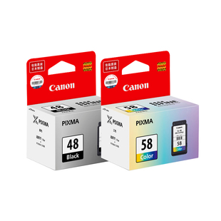 原装佳能PG-48黑色CL-58彩色打印机墨盒可加墨E478R 3480 408 488