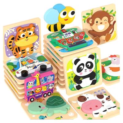 木质立体拼图益智玩具