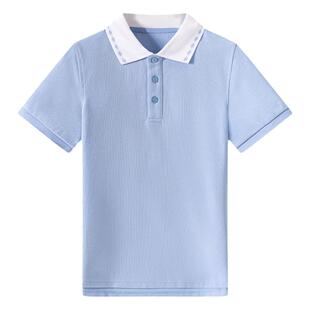 儿童夏季校服t恤男女童灰蓝色枣红半袖英伦短袖 中小学生校服夏装