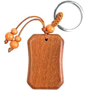 定制桃木钥匙扣挂件质吊牌坠雕刻字汽车图案饰品礼物创意平安无事