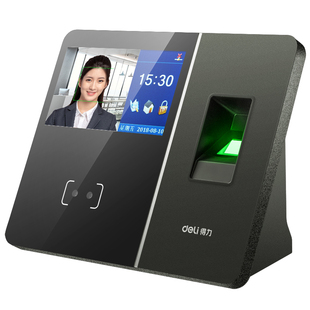 得力人脸指纹上班打卡签到触屏13750考勤机签到一体机刷脸打卡机优盘导出中英文繁体切换wifi网线异地上网