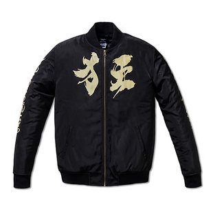 周杰伦同款WOOF MA-1狂字飞行员夹克 棒球服外套棉服印花圆领台湾