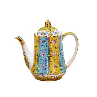 景德镇中式珐琅彩大容量茶壶凉水壶陶瓷单个冷水壶高档骨瓷咖啡壶