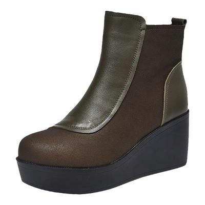 头层牛皮加绒内里舒适短靴