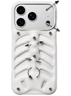 PINKDEVIL原创骨骼手机壳穿刺版iPhone17苹果手机壳3D打印硬壳预