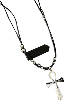 黑色十字架项链甜酷辣妹风y2k