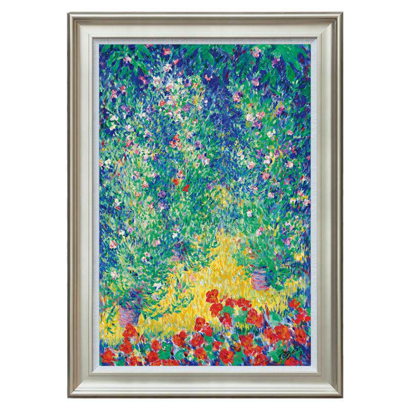 风色餐厅欧式风玄关走廊花卉油画