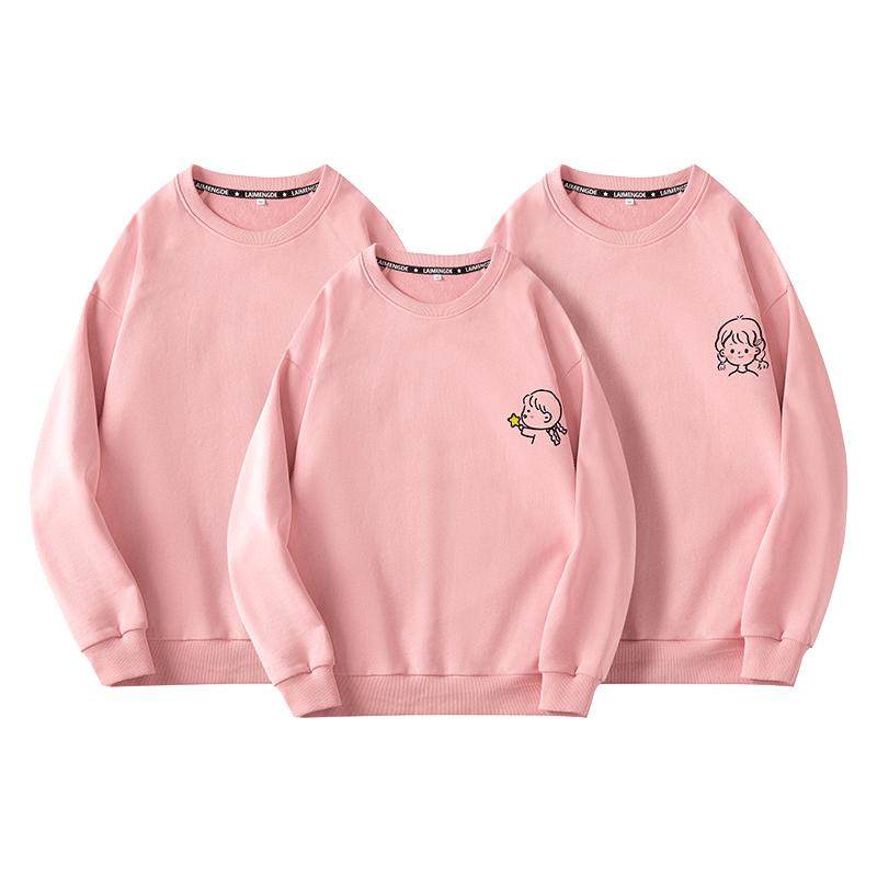 亲子装2025秋季新款一家三口四口母子母女装高端百搭宽松卫衣炸街