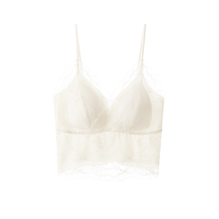 DPLAYSWEET法式性感黑色蕾丝吊带上衣免穿文胸内衣内搭女2025冬