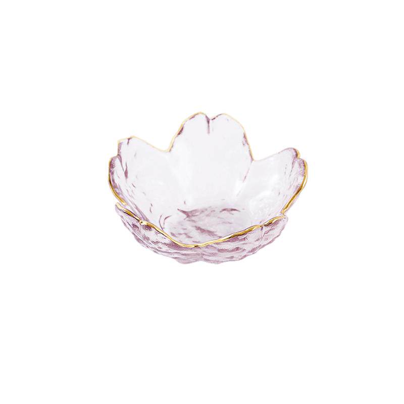 网红锤目纹日式樱花调料碟玻璃
