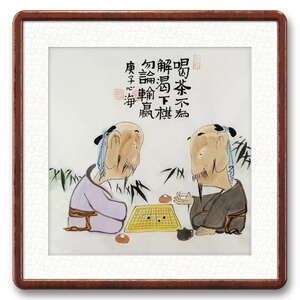 手绘国画禅意琴棋书画客厅装饰画