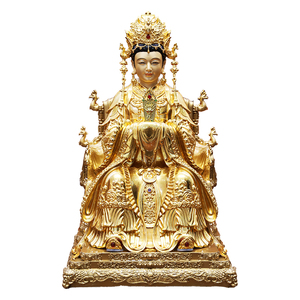 铜贴金碧霞元君泰山娘娘供奉像