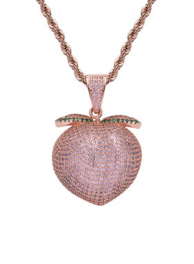 Mr.Bling情侣款骚粉满钻蜜桃吊坠
