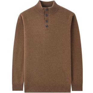 MindBridge男士亨利领羊毛衫2025年纯羊毛毛衣冬季半高领针织衫