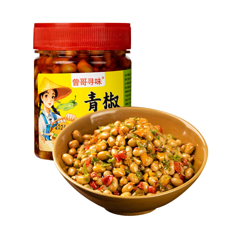 湖南特产香辣腊八豆青椒豆豉酱