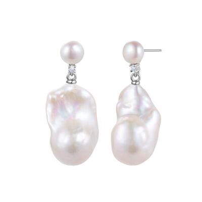 安铂洛利淡水巴洛克珍珠耳钉