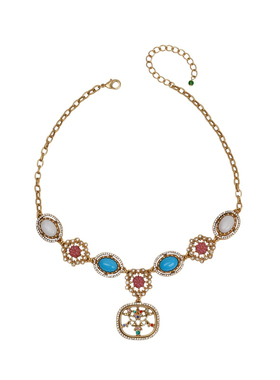 宫廷风气质项链文艺复古小众设计毛衣锁骨链时尚中古vintage饰品