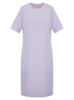 BBLLUUEE/粉蓝衣橱2026夏装新款中式手工钉珠直筒裙女宽松连衣裙