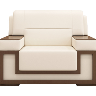 办公沙发接待室会议室会客厅商务洽谈高档真皮单人位沙发茶几组合