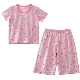 女童睡衣夏季2026新款童装儿童纯棉家居服宝宝A类薄款空调服套装