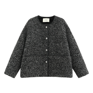 【观澜】匈牙利进口95白鹅绒复古圈圈粗花呢时髦小香羽绒服-W5086