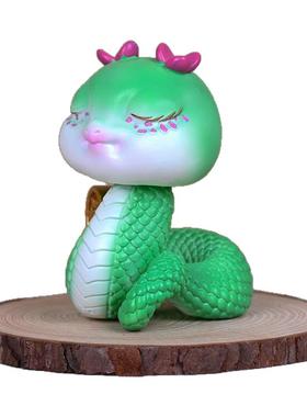 招财小青蛇家居车载摇头生肖摆件