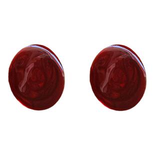 酒红复古港风高级感小众夸张大耳钉欧美红色轻奢女人耳饰气质耳环