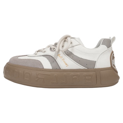 檀健次同款德训音符鞋男女小众美式复古厚底增高休闲大头面包板鞋