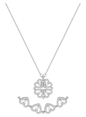 「一饰两戴四叶草」S999纯银项链