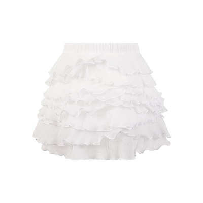 Little Naive儿童蓬蓬半身裙夏季新款洋气白色裙裤儿童公主短裙