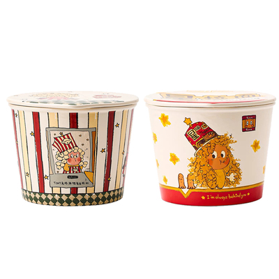 星星人可爱创意陶瓷带盖碗