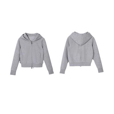 灰色连帽外套修身赠运费险