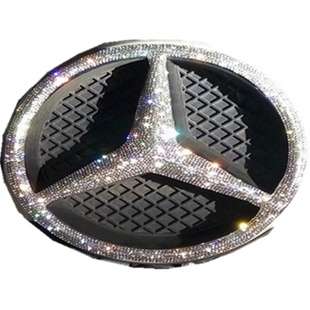 适用于奔驰新C260l改装C级E级A级GLB GLA GLC 前车标装饰车贴钻石